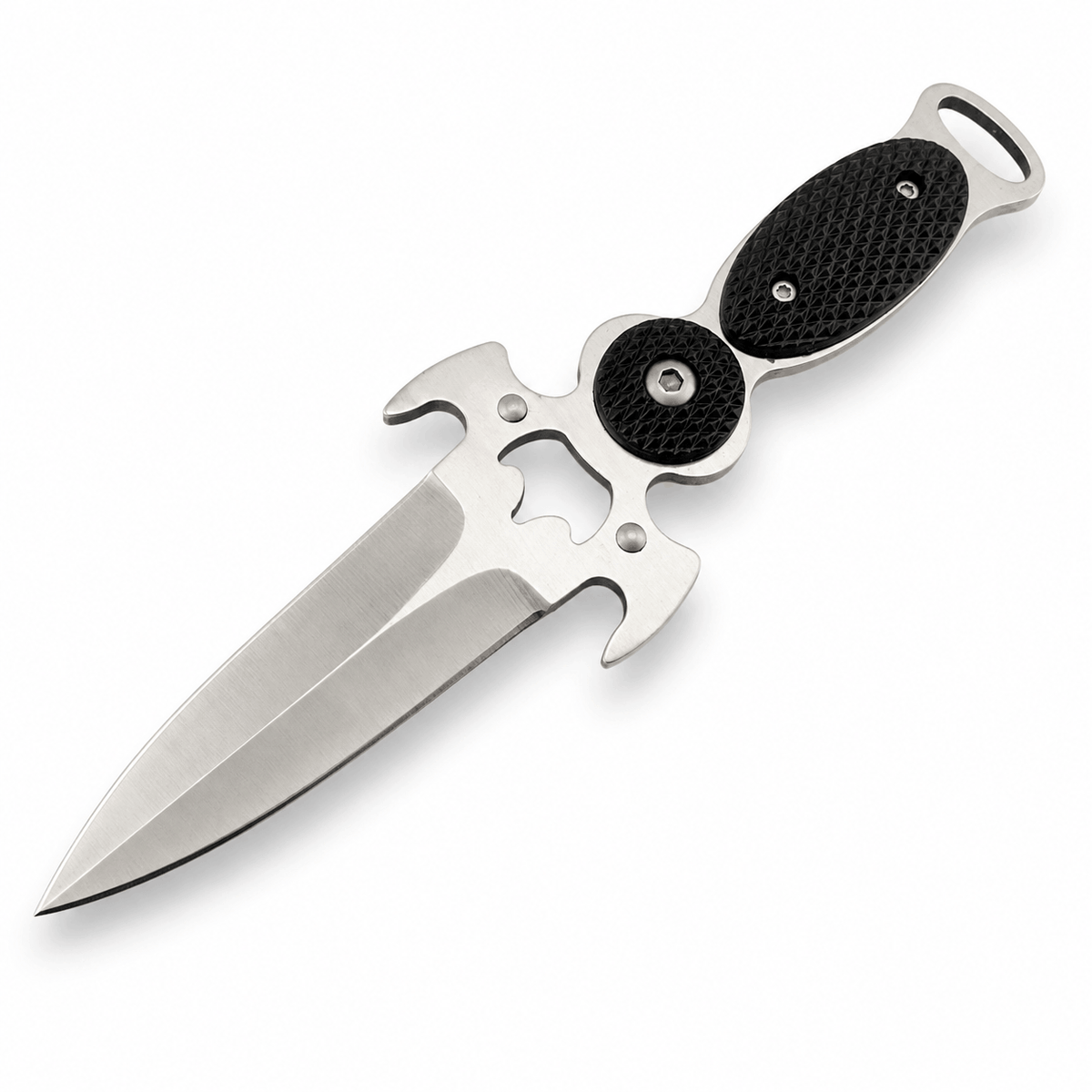Kompakt Black Airsoft DAGGER kés tokkal és lánccal