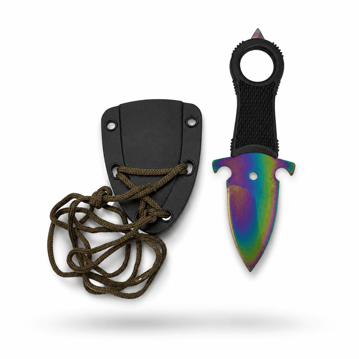 Cuțit tactic pentru gât BlackAirsoft HALO Chameleon cu teacă