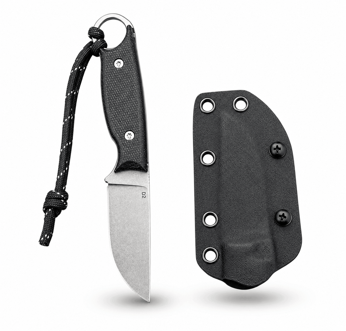 BlackAirsoft HUNTER MINI D2 kompakt taktikai kés KYDEX tokkal és G10 markolattal
