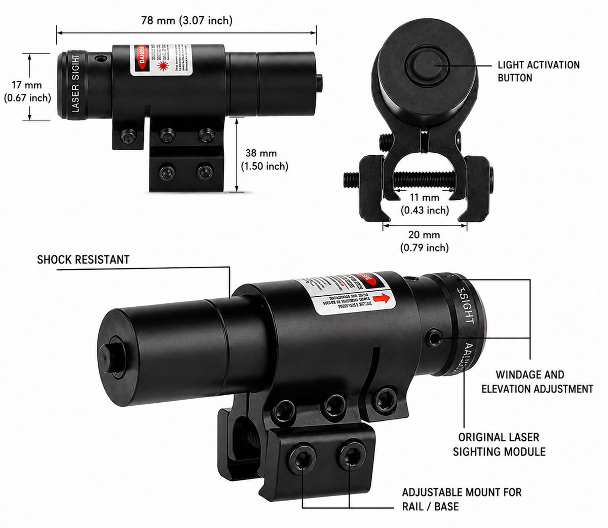 Laserový zaměřovač TargetBeam Red Dot Laser Sight