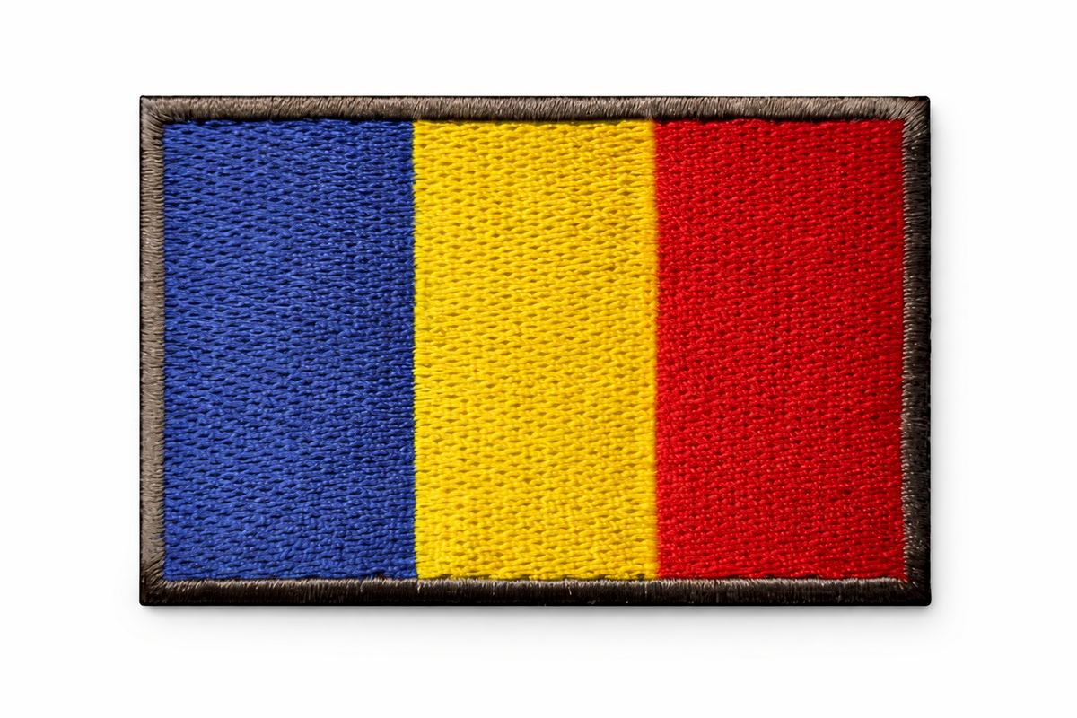 Бродирана нашивка велкро 5х8 см - румънско знаме