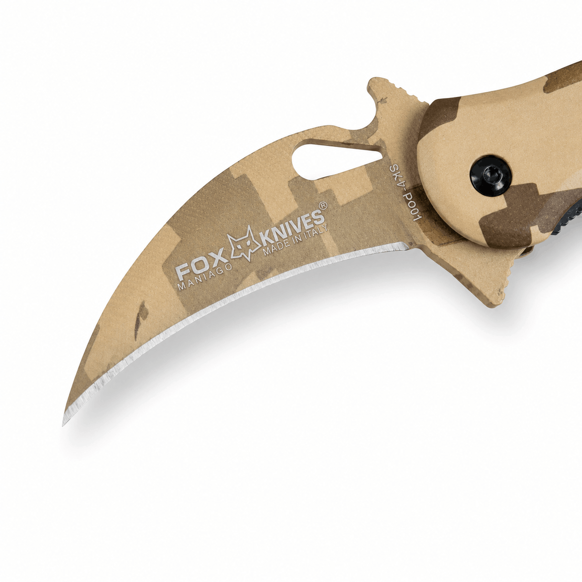 Cuțit pliabil Karambit Fox Knives N690Co Desert Camo 19.5 cm