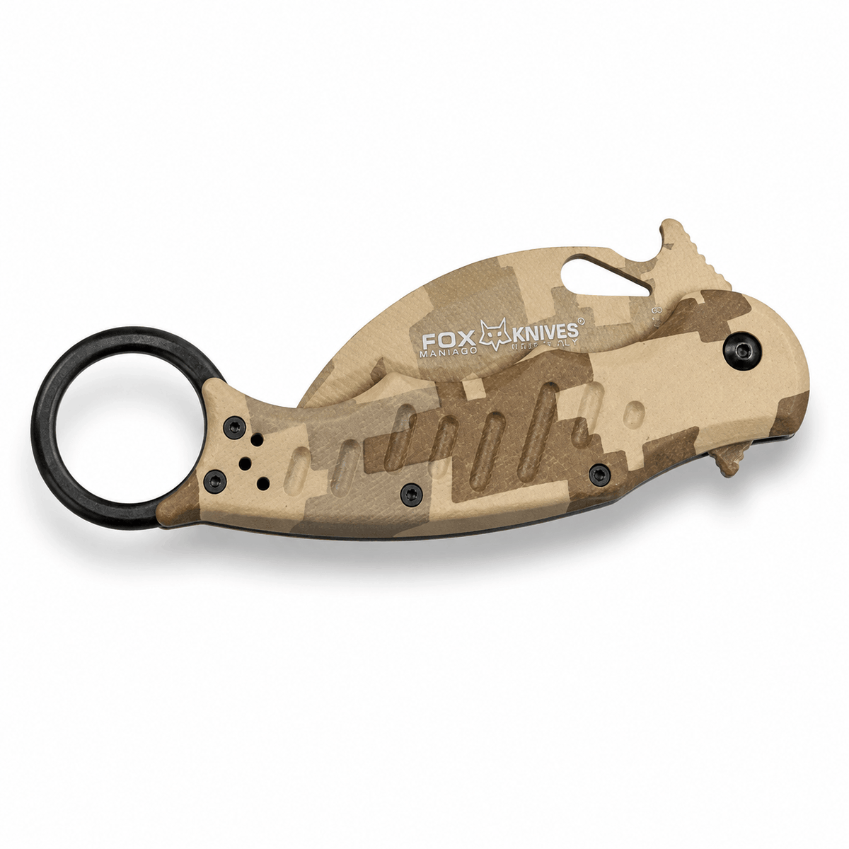 Cuțit pliabil Karambit Fox Knives N690Co Desert Camo 19.5 cm