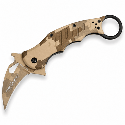 Cuțit pliabil Karambit Fox Knives N690Co Desert Camo 19.5 cm