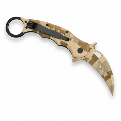 Cuțit pliabil Karambit Fox Knives N690Co Desert Camo 19.5 cm