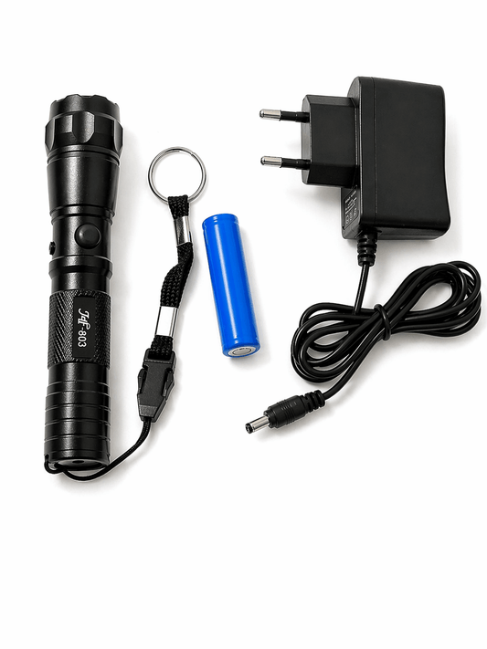 LED svítilna Black Airsoft 903 12V s nabíječkou a akumulátorovou baterií