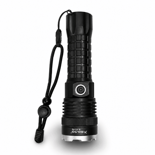 Lampe torche LED puissante X-BALOG P50 avec batterie rechargeable et chargement USB – 17 cm