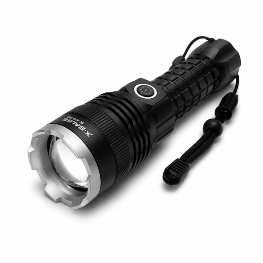 Lampe torche LED puissante X-BALOG P50 avec batterie rechargeable et chargement USB – 17 cm