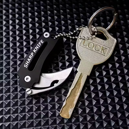 Mini skládací zahnutý nůž na klíče – kompaktní EDC nástroj