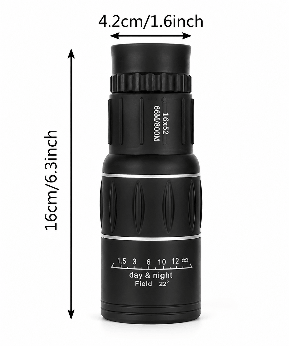 Monokl 16x52 s nastavitelným ostřením