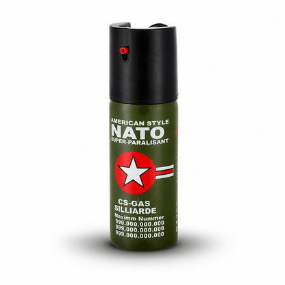 Pálivý sprej NATO CS-GAS 60 ml – obranný sprej s tryskou Jet do 3 m  