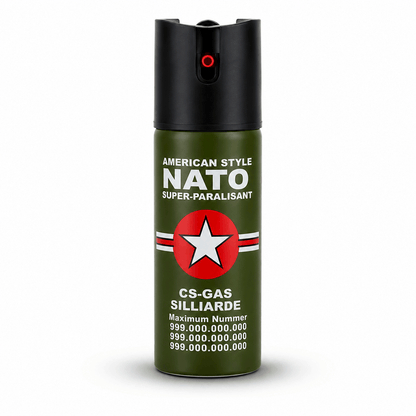 Pálivý sprej NATO CS-GAS 60 ml – obranný sprej s tryskou Jet do 3 m  