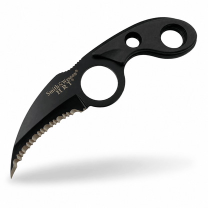 Cuțit Smith & Wesson HRT SWHRT2, 6 cm – cu lamă zimțată și teacă