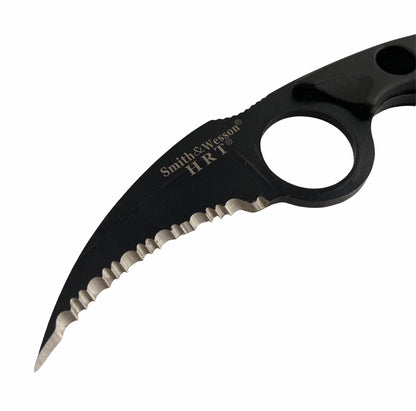 Cuțit Smith & Wesson HRT SWHRT2, 6 cm – cu lamă zimțată și teacă