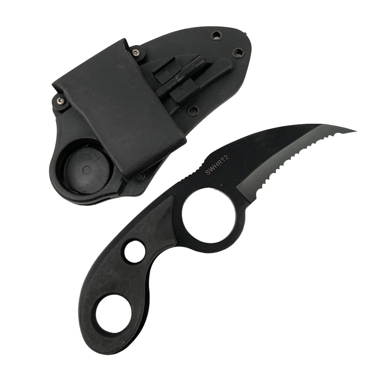 Cuțit Smith & Wesson HRT SWHRT2, 6 cm – cu lamă zimțată și teacă