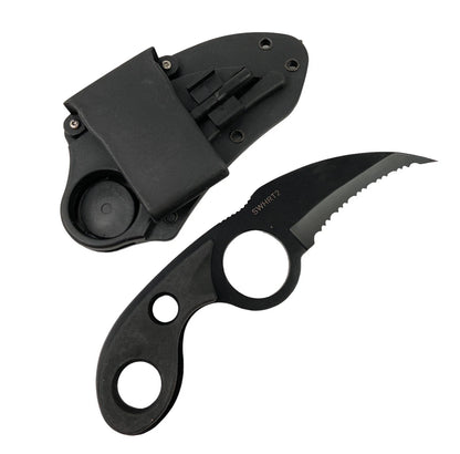Cuțit Smith & Wesson HRT SWHRT2, 6 cm – cu lamă zimțată și teacă