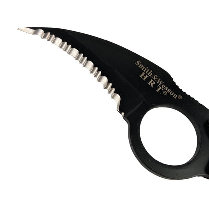Cuțit Smith & Wesson HRT SWHRT2, 6 cm – cu lamă zimțată și teacă